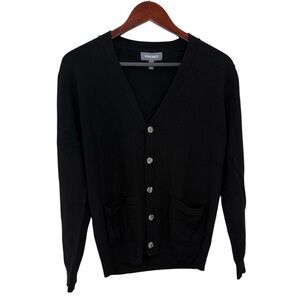 Bonobos Men’s Black 100% Merino Wool Button-down Cardigan Knit Sweater Sz M